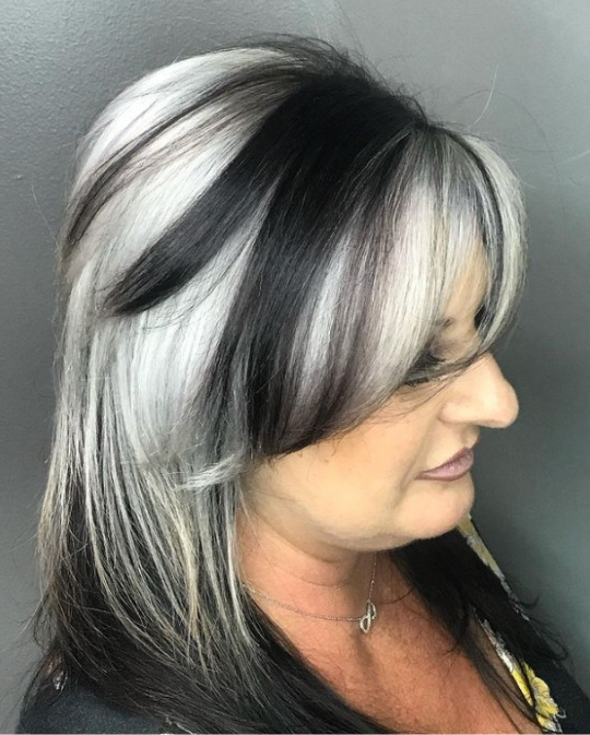 black and white hair